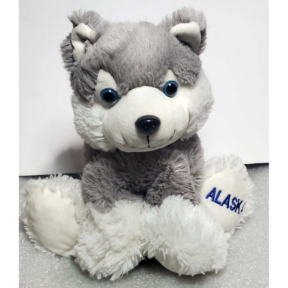 Alaskan Husky Soft Feel Plush Stuffed Animal 11 inch embroidered Alaska on Paw